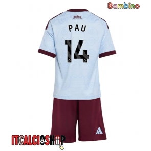 Aston Villa Pau Torres #14 Terza Maglia Bambino 2026-27 Manica Corta (+ Pantaloni corti)